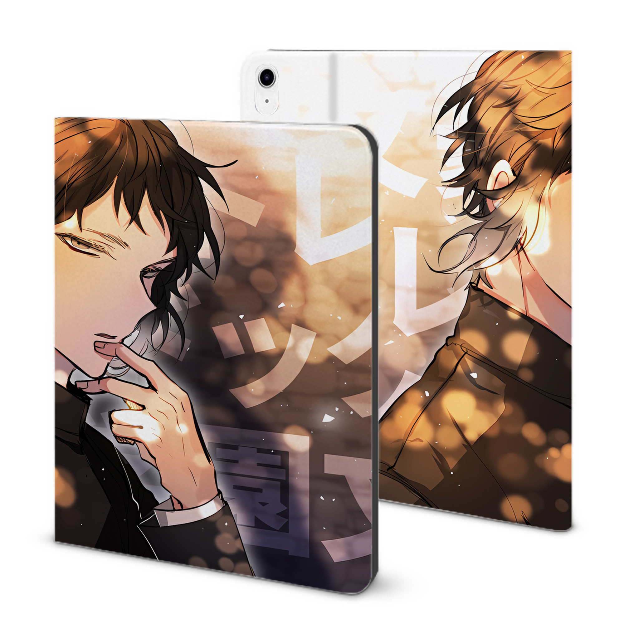 （画像用） 文豪ストレイドッグス Bungo Stray Dogs IPad ケース ブック型 PUレザー TPU 耐衝撃 軽量 薄型 ペン収納なし 全面保護 IPad 各モデル対応